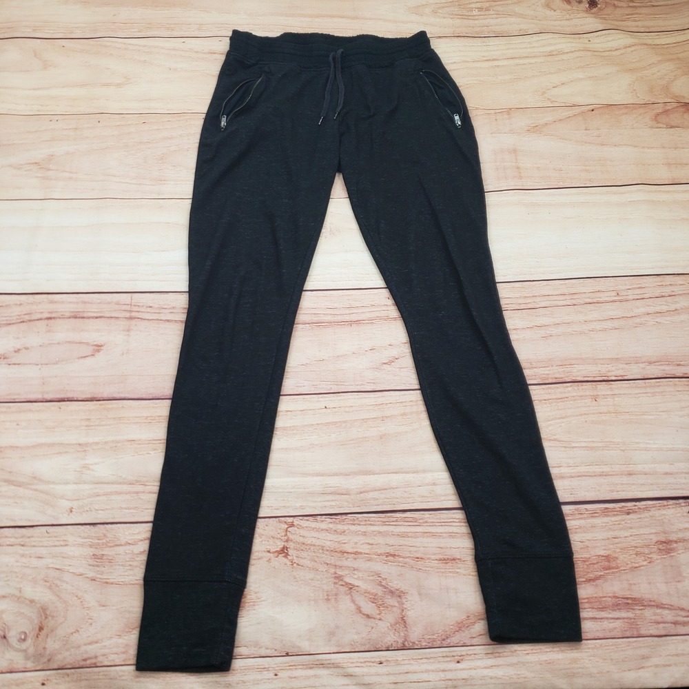 Zara Pants Womens Medium Black Joggers Track Pants W&B Collection Zipper Pockets